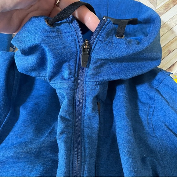 OUTDOOR RESEARCH Emersion Hooded Full Zip Fleece Sweatshirt Jacket Large Blue - Picture 10 of 10